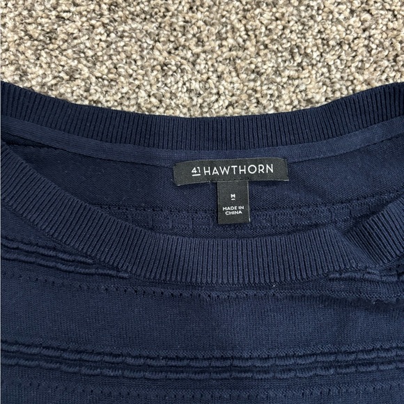 Chico's Navy Blue Textured Top - Picture 3 of 4